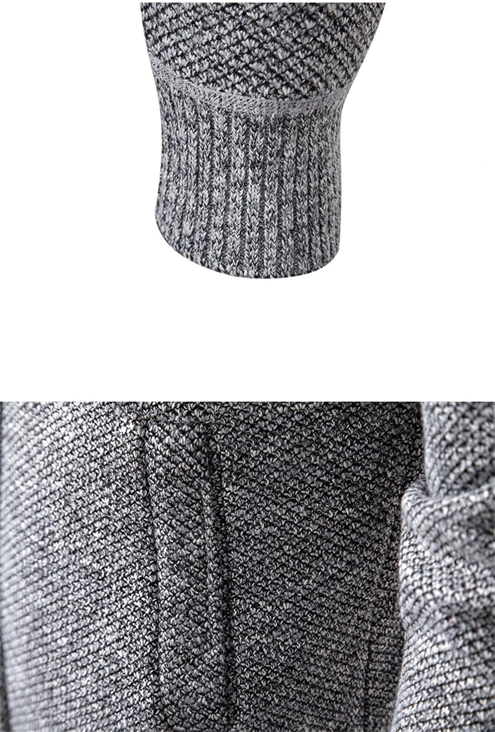 Men's Color Blocked Stand Up Collar Zipper Spliced Knitted Cardigan Jacket Solid Color Casual Loose Business Sweater Jacket