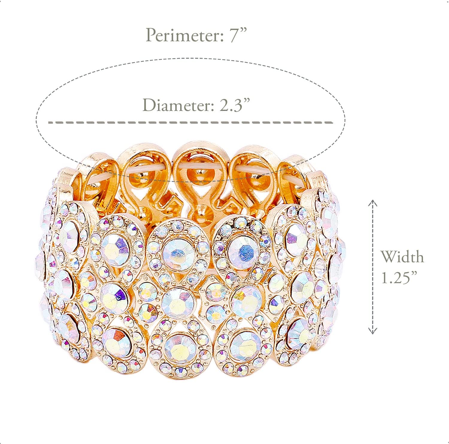 Lavencious Infinity Shape Rhinestone Stretch Bracelet Evening Party Jewelry 7” - Image 2
