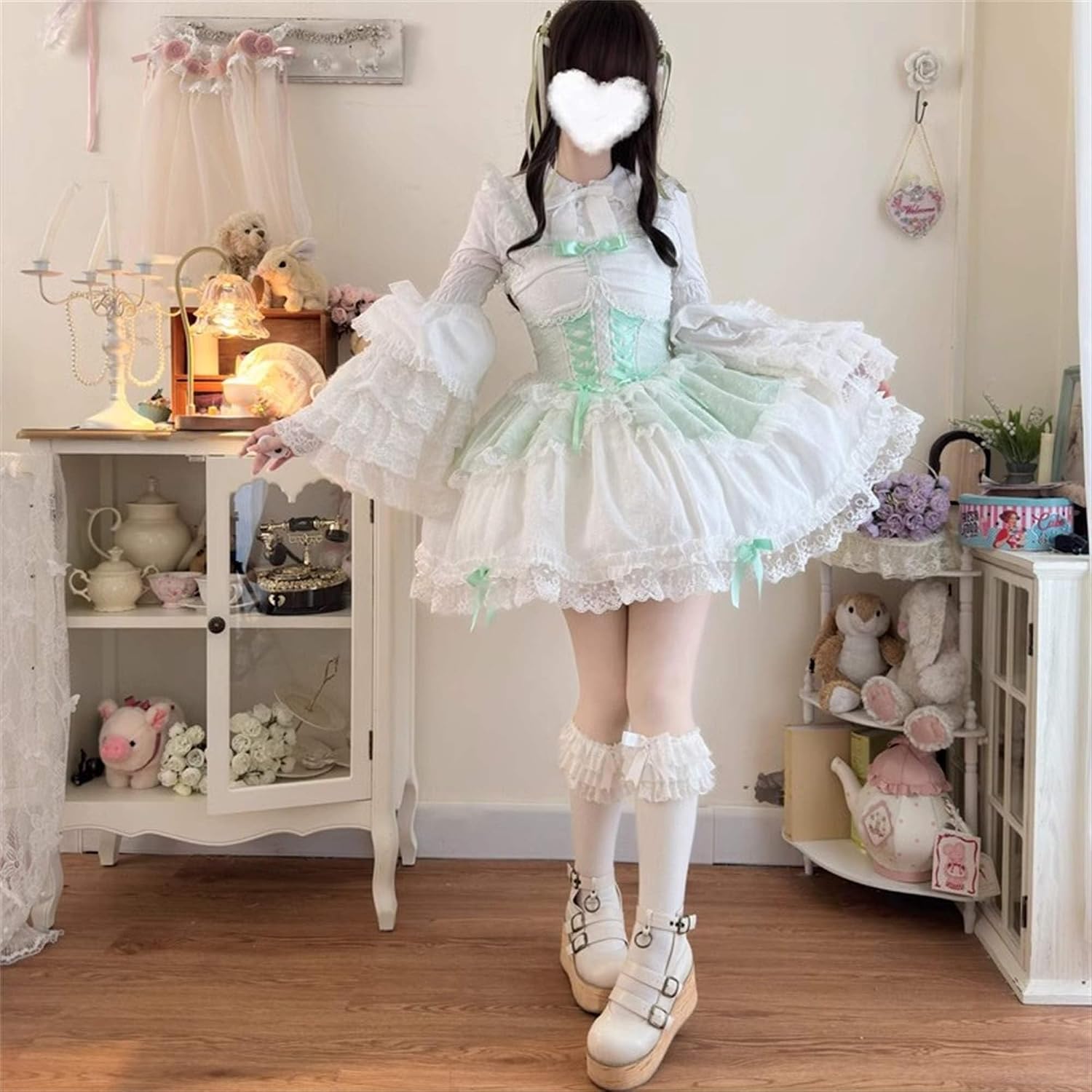 Lolita Sleeveless Short Dress Teens Cute Lace Decor Graduation Cocktail Princess Halloween Party Juniors Dresses image 3