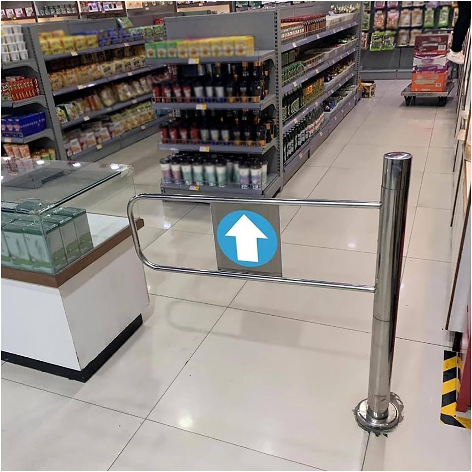 Genérico Puerta batiente de Seguridad con Resorte - Puerta de Entrada Duradera de Acero Inoxidable para entradas de vehículos y Acceso peatonal | Puerta metálica de jardín para restaurantes, centros