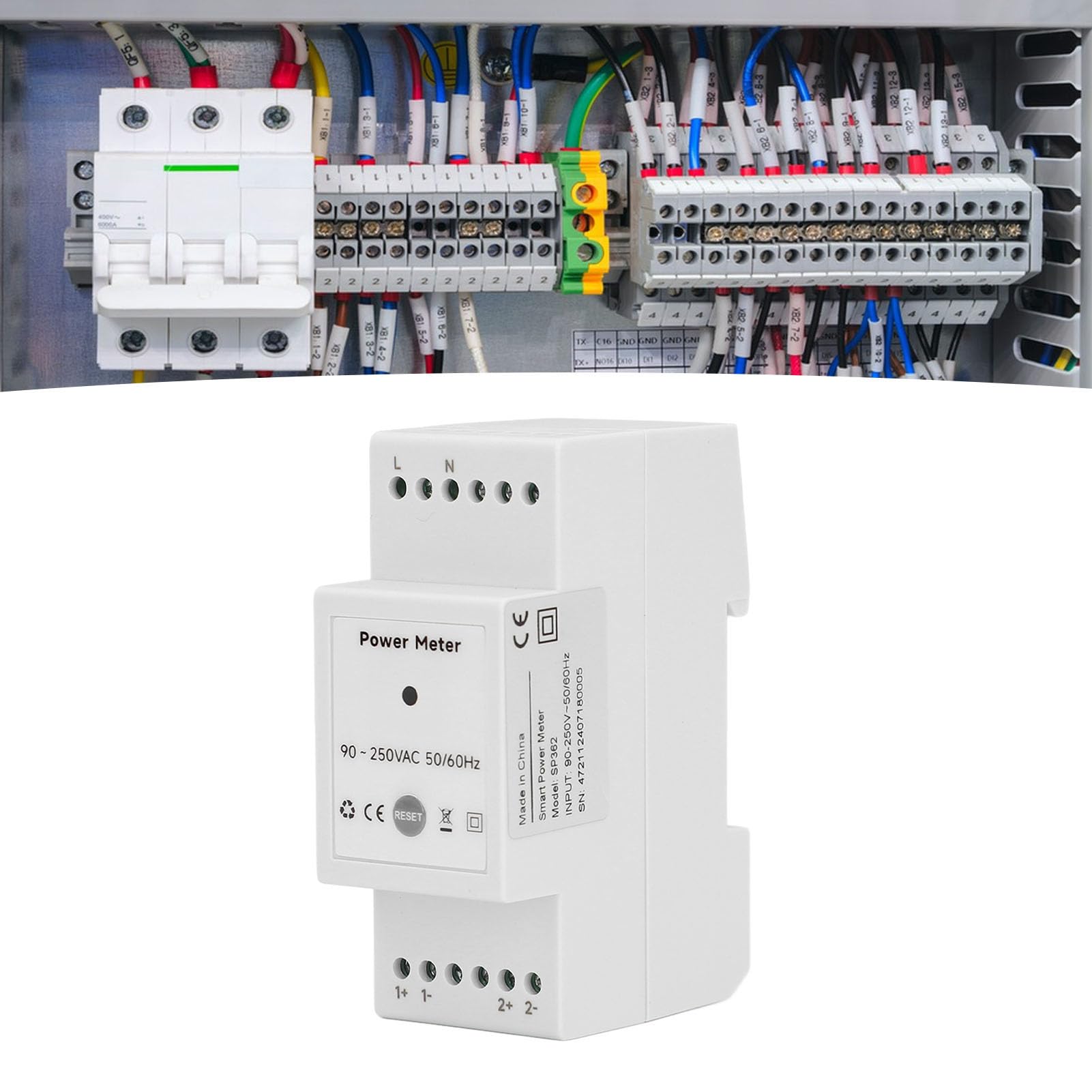 Garosa Inteligentny Licznik Energii Jednofazowy Licznik Monitorowania Energii Elektrycznej z Zaciskami 2x200A Wyświetlanie Danych w Czasie Rzeczywistym dla Domowego Panelu Słonecznego i