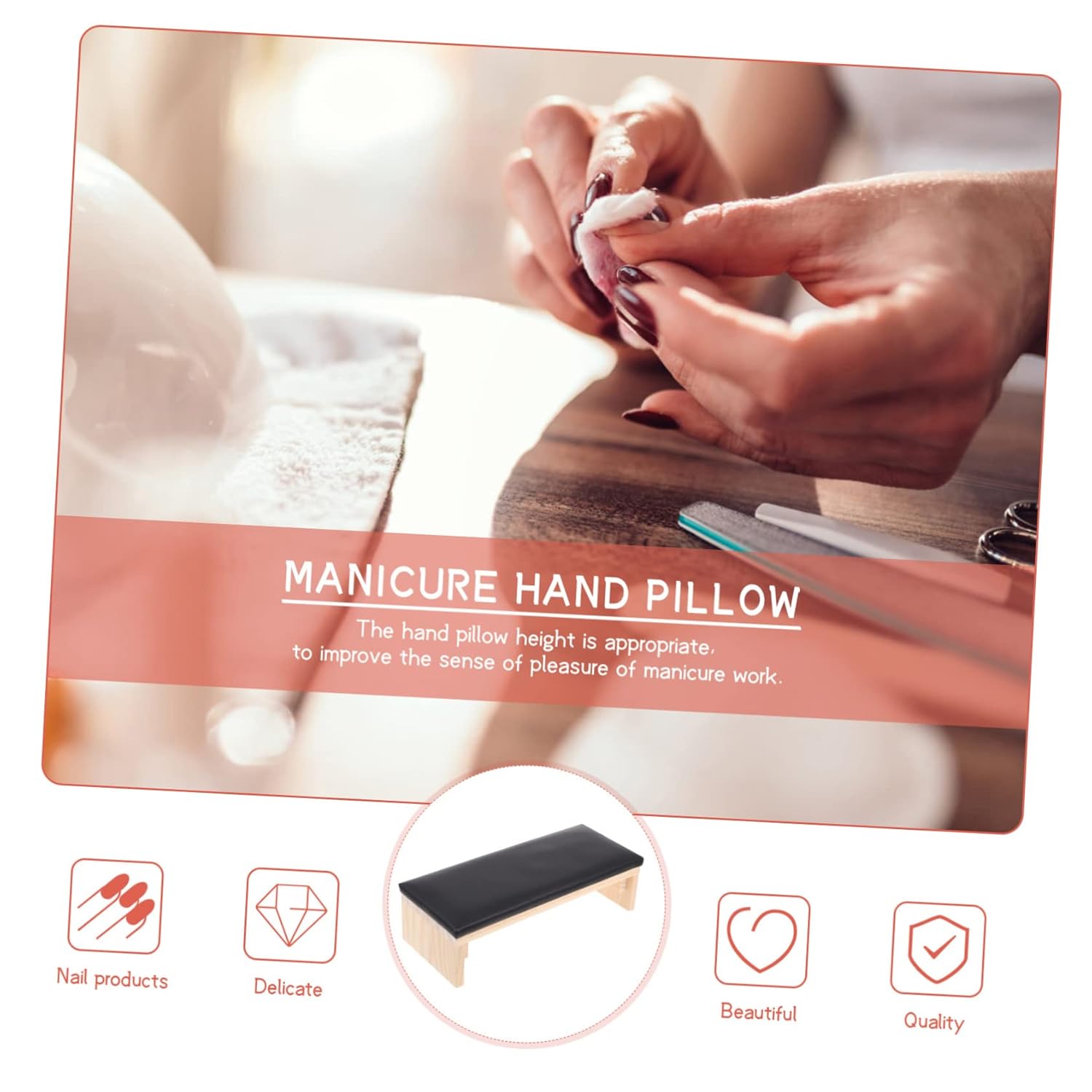 Nail Art Hand Rest Cushion Ergonomic Manicure Pillow for Comfortable Nail Tech Use Smooth Pu Essential Tool for Home Salon Great