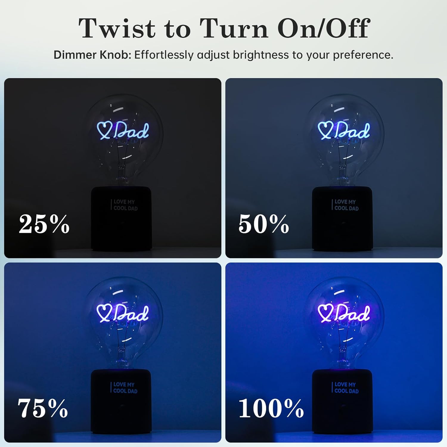 Condition photo showing New/Like New for unique dad gifts for father, appreciation gifts cool dad birthday gift from daughter son rechargeable battery operated cordless table lamp portable nightlight for bedside bedroom presents fathers special blue light pack of 1