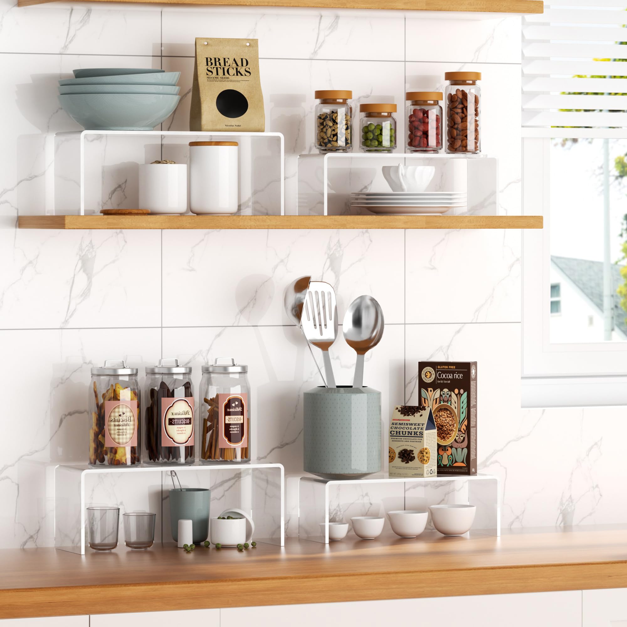 Freezer Risers Snapklik.com : 10-Pack Cabinet Organizer Shelf, Large Acrylic Cabinet ...
