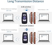 Vista 4 de Mini 2D portátil Bluetooth escáner de código de barras inalámbrico 2.4G y USB con cable 3 en 1 escáner de código de barras portátil USB QR Escáner