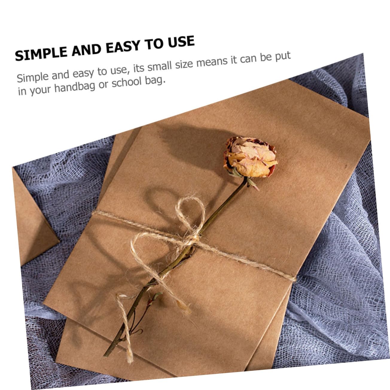 Angoily 10pcs Simple Style Paper Holders Office Envelopes Winding Straps Blessing Card Storage Bag