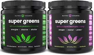 NutraChamps Super Greens Powder and Super Greens Antioxidant Powder Bundle
