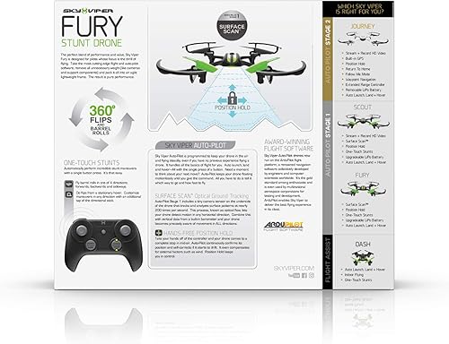 Miniatura 5 de Sky Viper Fury Stunt Drone, negro/verde