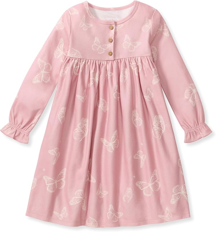 Burt's Bees Baby Baby Girls' Girls Flannel Nightgown, Toddler & Kids Long-sleeve Pjs
