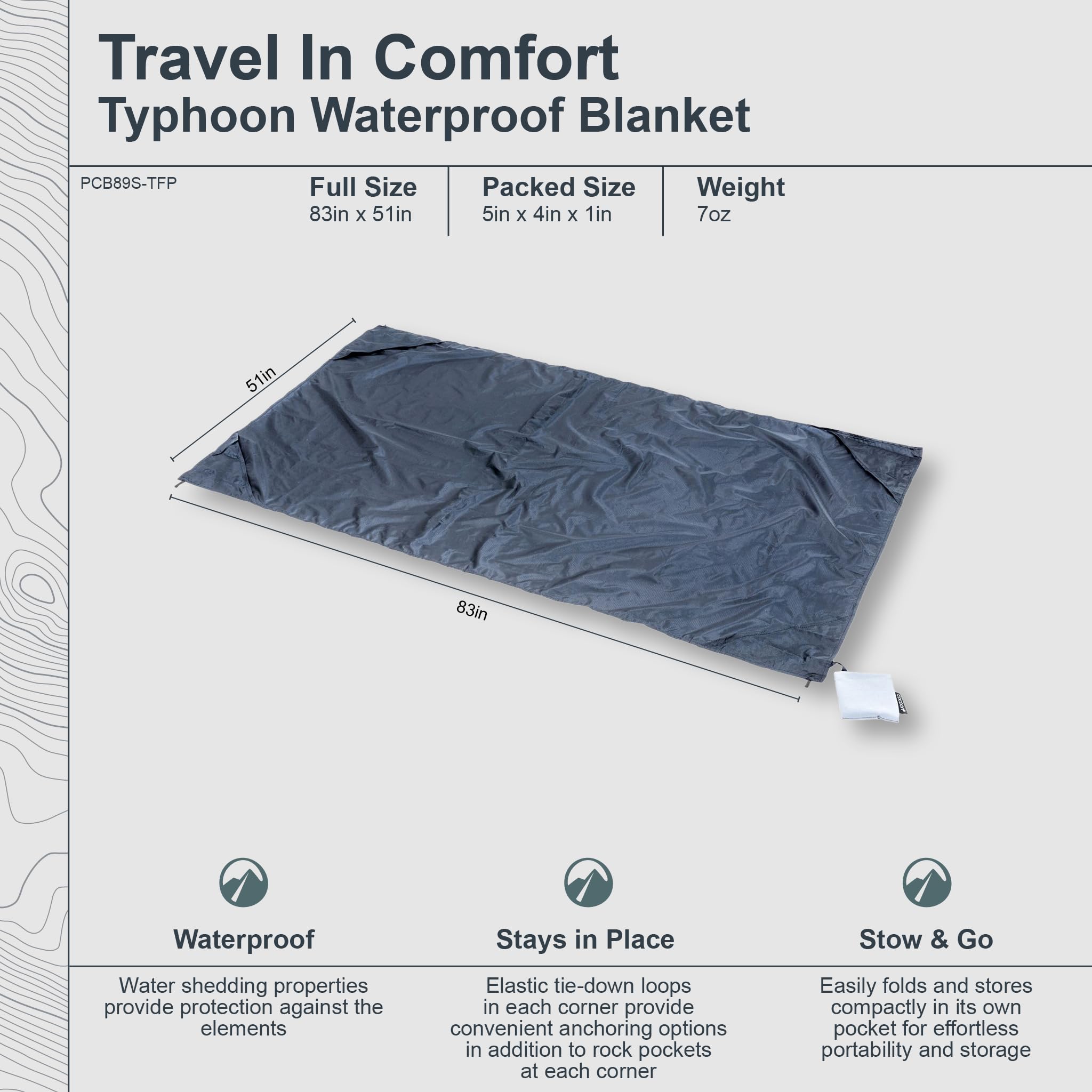 Cocoon Picnic/Outdoor/Festival Couverture de Survie 8000mm 210x130cm, Bleu 2022
