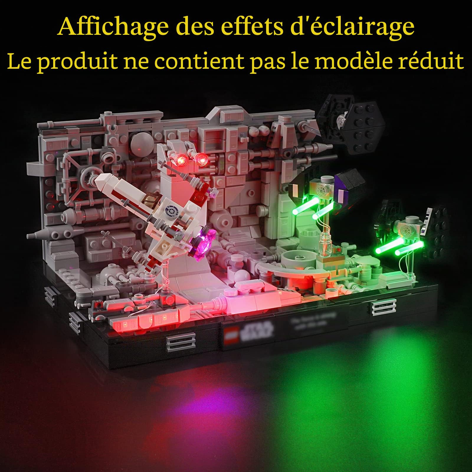GEAMENT Jeu De Lumières Compatible avec Lego Diorama de la Poursuite dans Les Tranchées de l’Étoile de la Mort (Death Star Trench Run Diorama) - Kit D'éclairage LED pour Star Wars 75329