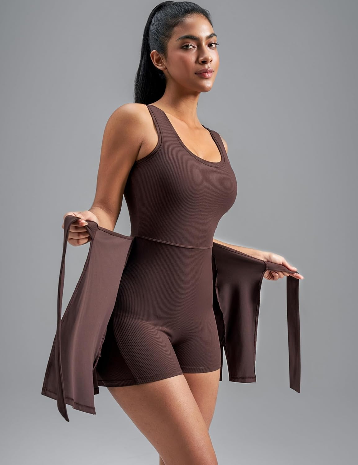 AJISAI Womens Summer Athletic Sleeveless Tennis Wrap Skirt Mini Dress Built in Shorts Golf Dress Workout Romper Skort - Image 4