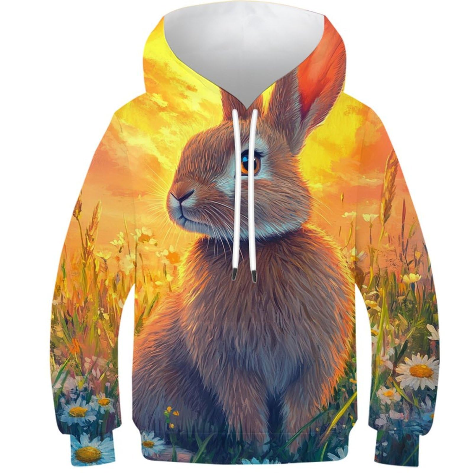 Sweat-shirt à capuche enfants pull confortable lapin 3D