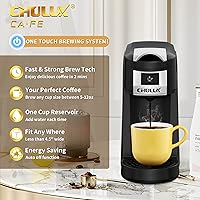 Vista 4 de CHULUX Cafetera mejorada de una sola porción para K CUP, cafetera de taza individual todo en uno, mini cafetera KCUP, cafetera simple de preparación