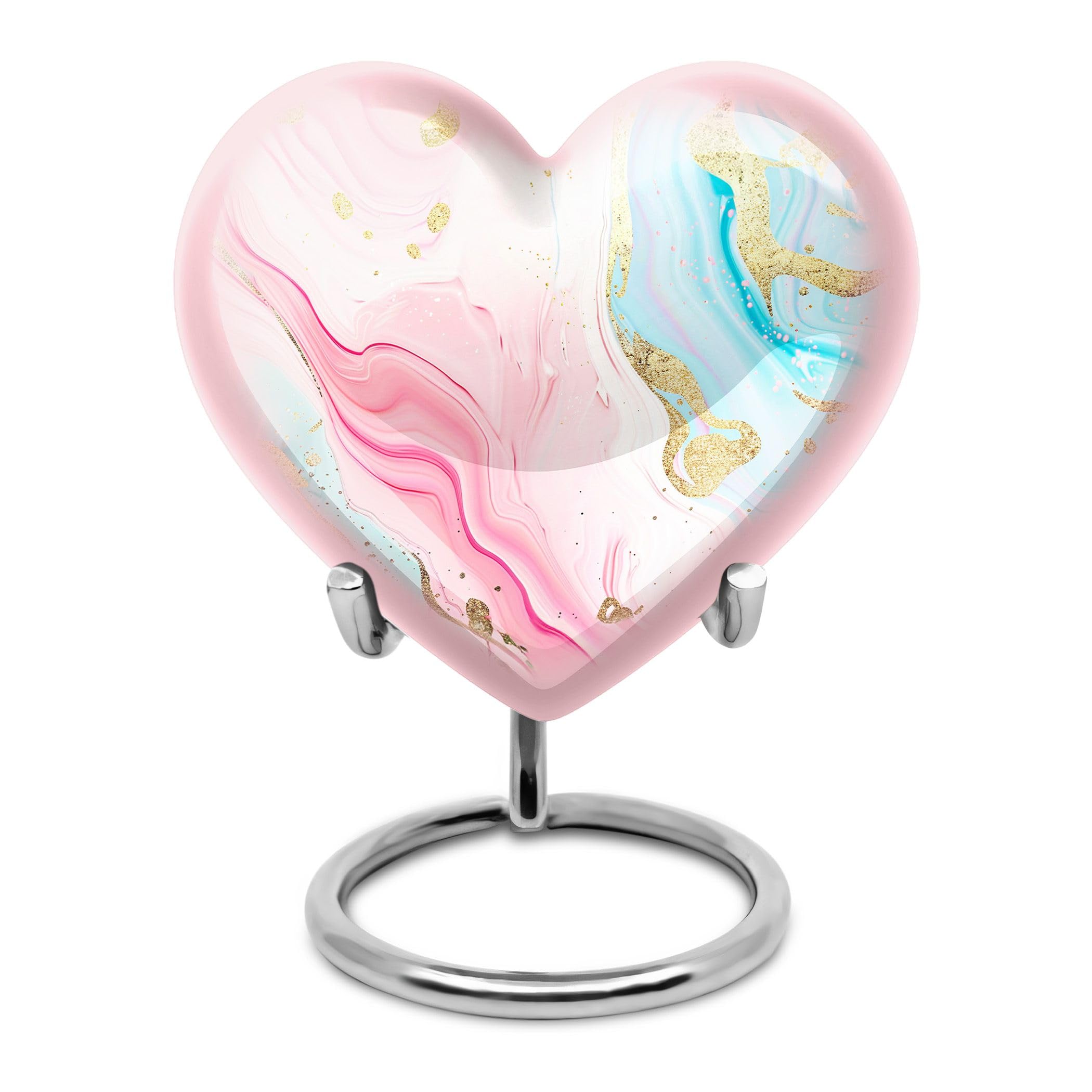 Pastel Rainbow Marble heart Urns For Human Ashes, Urn For Ashes For Women, Urns For Human Ashes Adult Man, Keepsake Urns For Human Ashes, Miniature Urns For Human Ashes (Size - 3 Inch, 1 Pcs)