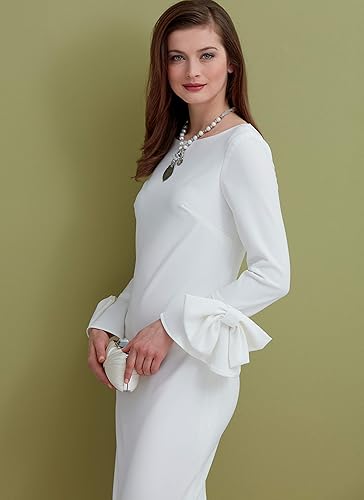 Miniatura 3 de Vogue V9325E5 - Vestido ajustado con forro para mujer, tallas 14-22, color blanco