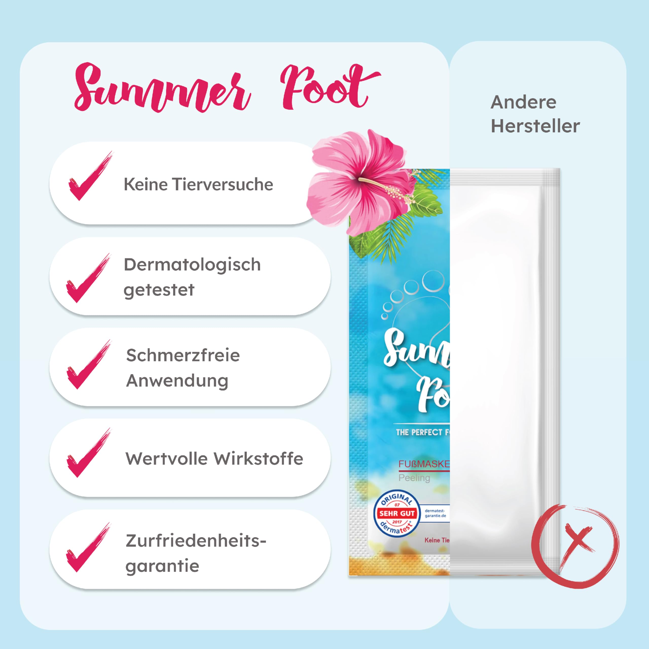 Summer Foot 2 paires de chaussettes anti-callosités premium - masque pour callosités - masque pour pieds doux - soins des pieds efficaces - testé dermatologiquement