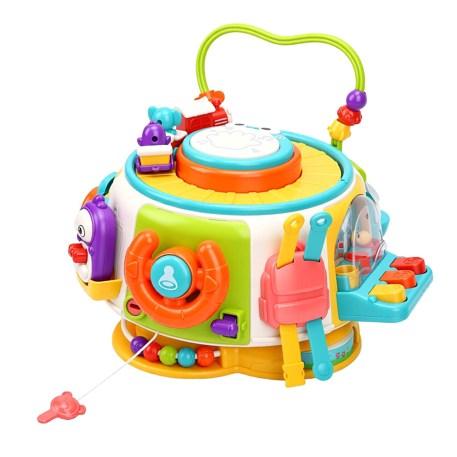 Activity Cube Baby, Giocattolo Educativo 6 Facce con Coordinazione | Materiale in ABS e Silicone, Gioco Interattivo Senza Batterie, Giocattolo per lo Sviluppo Sensoriale dei bambini.