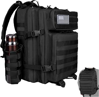 Military Tactical Backpack For Men,45L Army 3 Days Large Assault Pack With Water Cup Bag Outdoor Molle Bug Out Bag Camping Hunting Daypack Hiking Rucksack - TBNBO