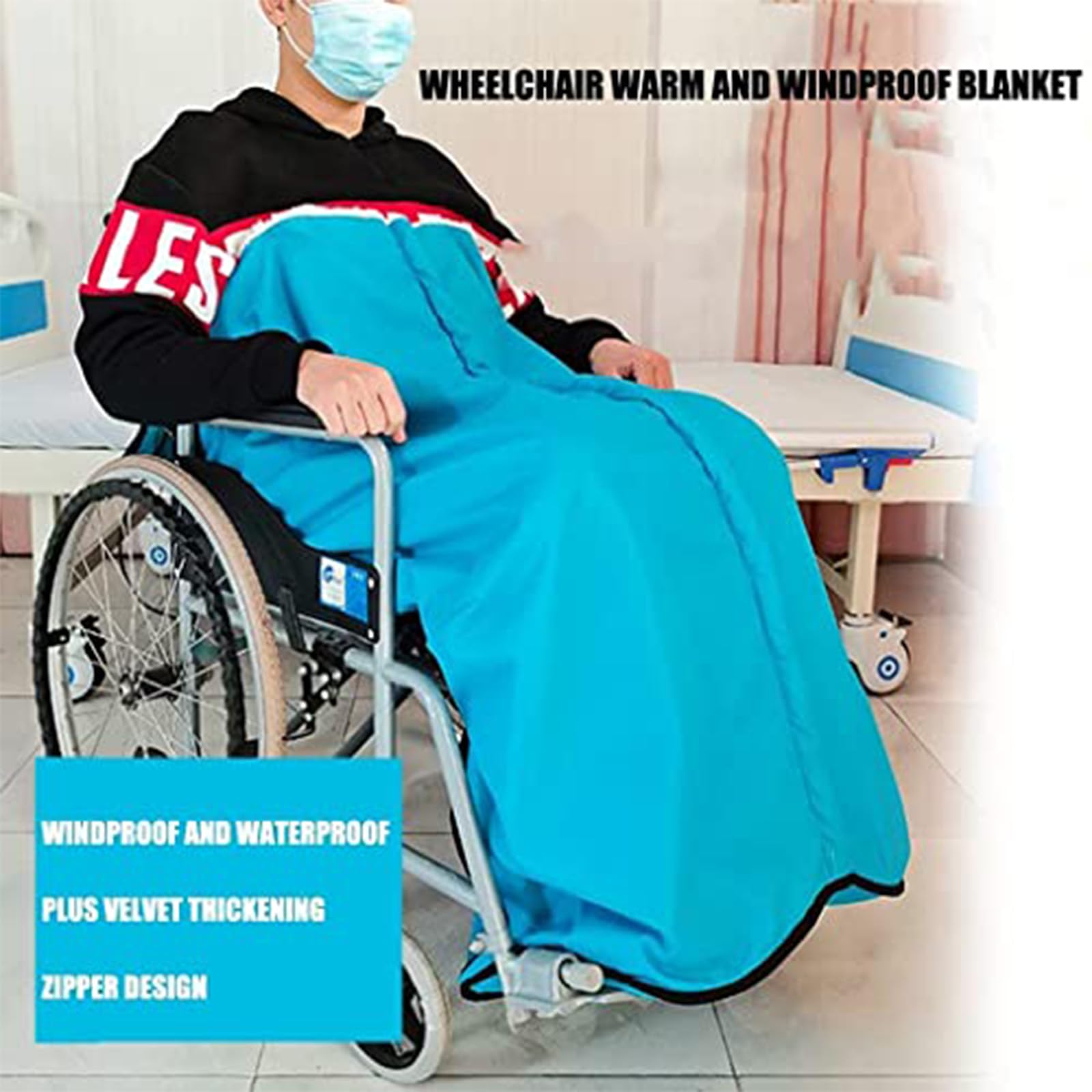 Manta Para Silla De Ruedas Cálida A Prueba De Viento, Saco Para Silla De Ruedas Con Forro Polar, Fundas Para Sillas De Ruedas Con Saco Deslizante Medio Envuelto Siamés, Para Accesorios Para Sillas De