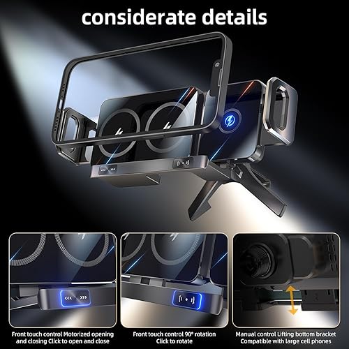 Miniatura 7 de Soporte para teléfono de automóvil, soporte para teléfono celular de ventilación de aire ultra estable, cargador rápido inalámbrico de doble bobina