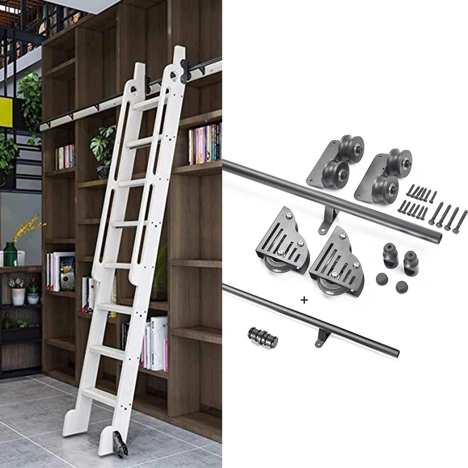 Herrajes para escalera rodante de acero al carbono negro mate para proyectos de arquitectura interior