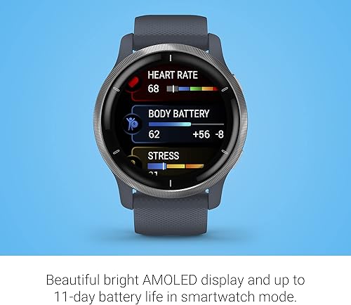 Miniatura 16 de Garmin Venu Reloj inteligente con GPS con monitoreo avanzado de salud y características de fitness Bisel de pizarra con caja negra y banda