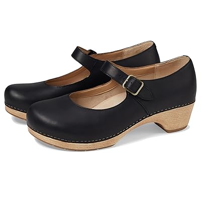 Dansko Lilah Flat Shoes Black Oiled Pull Up