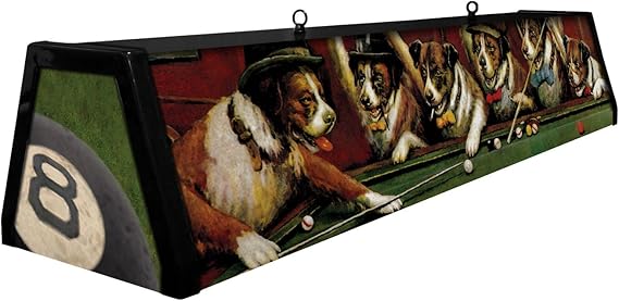 44" Acrylic Pool Table Light, Dogs Playing Pool
