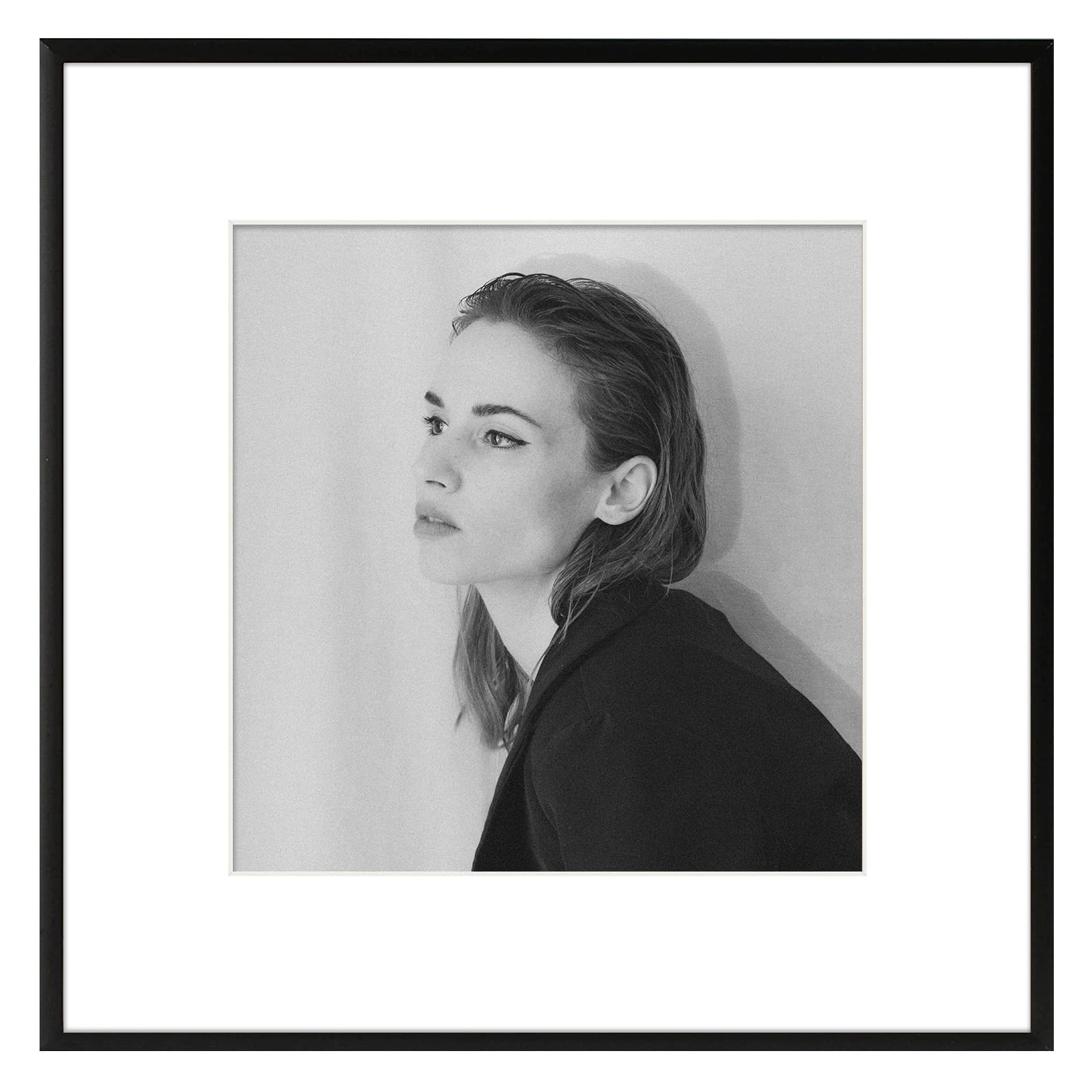 Golden State Art - 12x12 Aluminum Picture Frame - with Mat for 8x8 Photo or Without Mat for 12 x 12 Photo - Real Glass Cover - Simple and Elegant