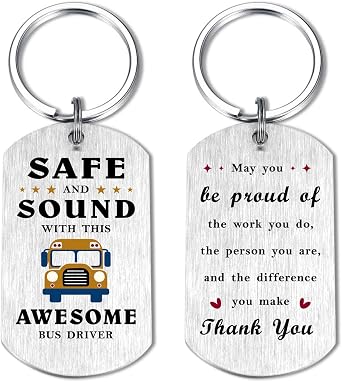 Viayen Bus Driver Appreciation Gifts for Men Women - Awesome School Bus Driver Day Birthday Thank You Drive Safe Keychain