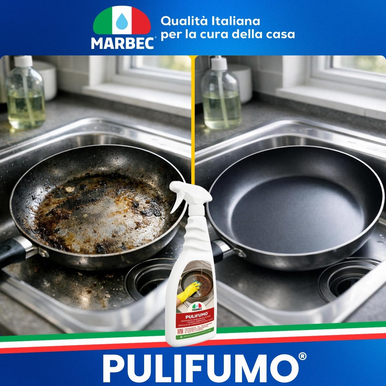 MARBEC PULIFUMO® 5LTX4Uds Detergente spray desengrasante fuerte para limpieza ordinaria de hornos, barbacoas, estufas y bandejas para hornear