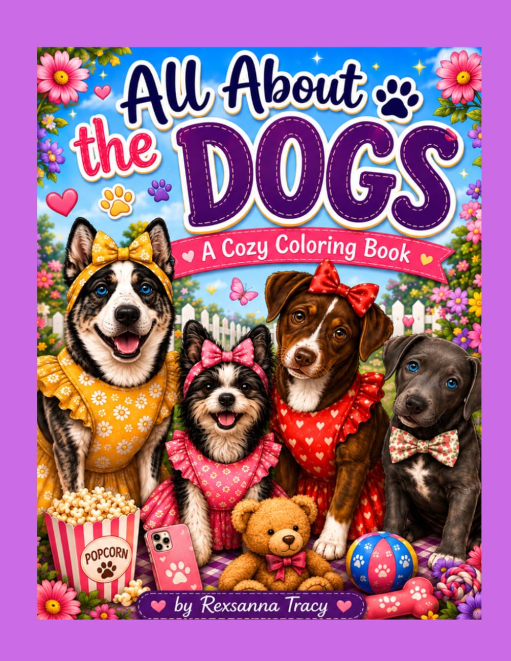 All About the Dogs: A Cozy Coloring Book
