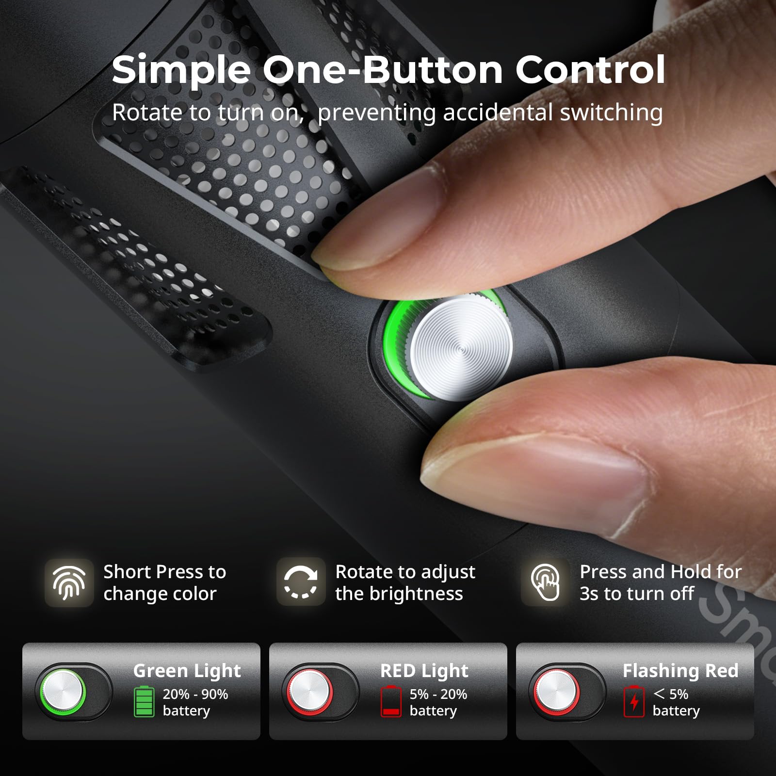 SMALLRIG RF20C RGB LED Torcia Video 20W CRI 97+ TLCI 99+ 10000mAh con Gobo e Supporto Gobo