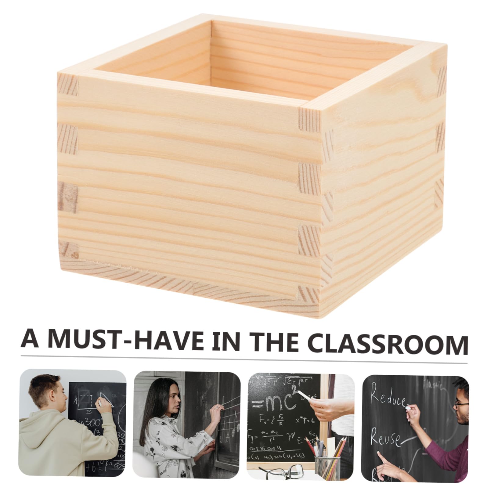 SHINEOFI 5pezzi Portapenne Legno Per Gessetti Scatola Organizzatrice Per Ufficio e Scuola Compatte Soluzione Pratica Per Cancelleria e Decorazione Escritorio