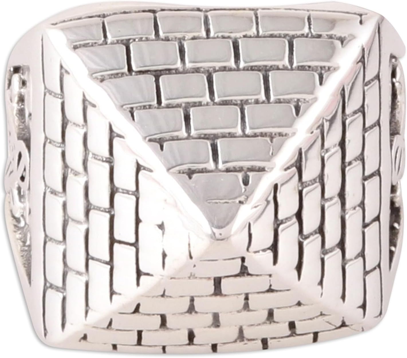 NOVICA Artisan Handmade Men's .925 Sterling Silver Ring Pyramid from India Cocktail 'Masonic Pyramid'
