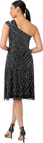 Miniatura 2 de Adrianna Papell Vestido de un hombro con cuentas para mujer