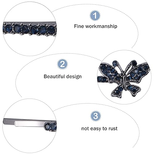 Miniatura 5 de 2 pares de pinzas de cristal para el cabello, con diamantes de imitación, diseño de flores, pasadores de pelo retro para boda, accesorios para el