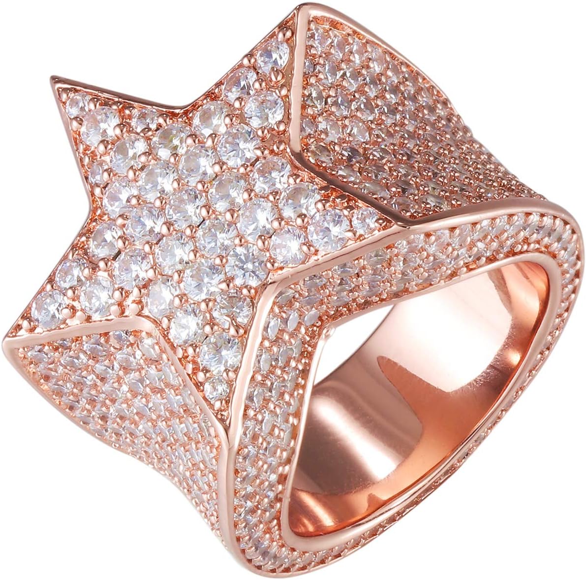 Hip Hop Iced Out Star Pinky Ring 18K Gold Plated Kuwait Ubuy