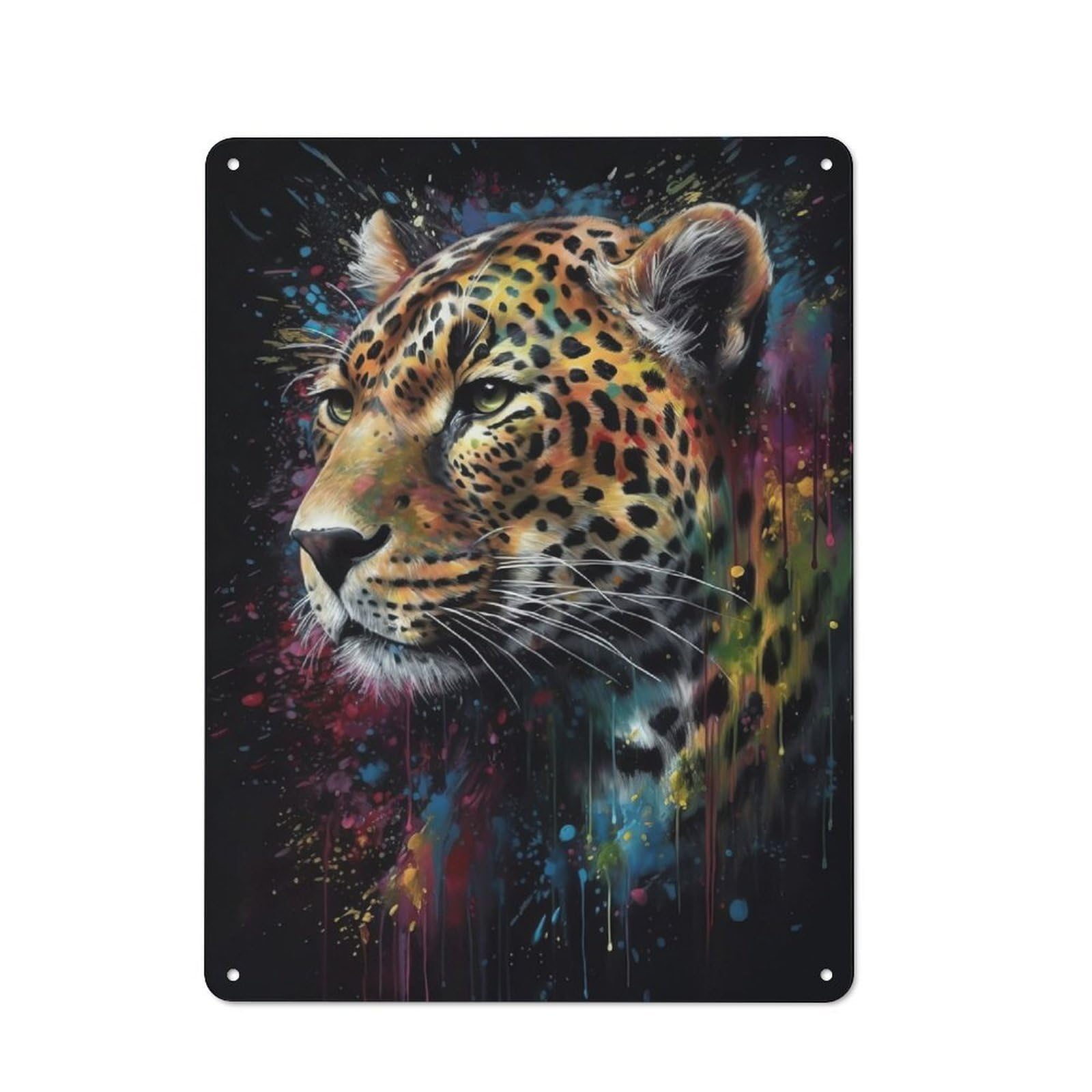 Junmoney Jaguar Painting Vintage Printed Metal Sign 40X30cm For Workshop Wall, A Decorative Gift For A Newly Furnished Workshop