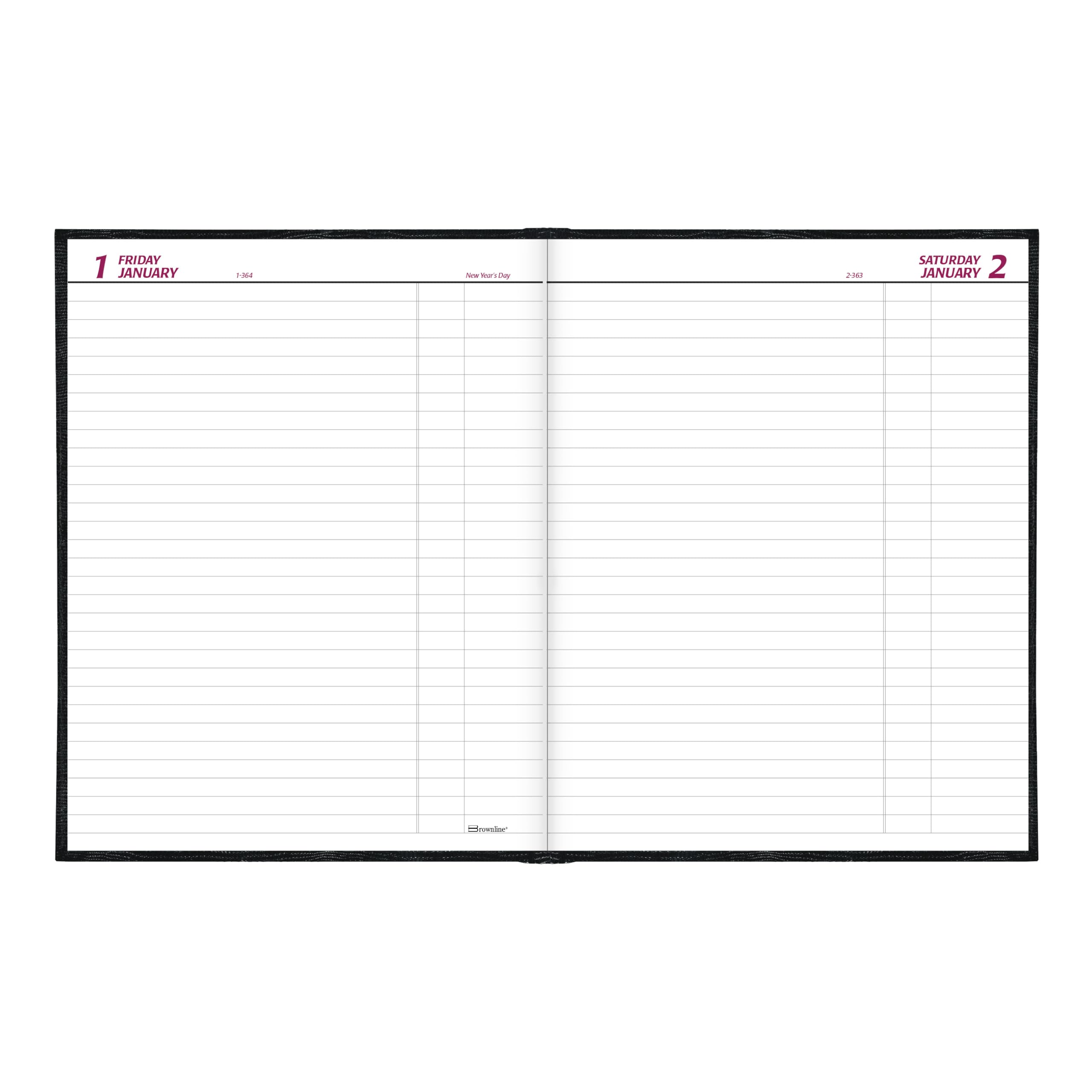 Brownline Agenda giornaliera 2027: tradizionale, senza tempo, nero (C550.BLK-27)