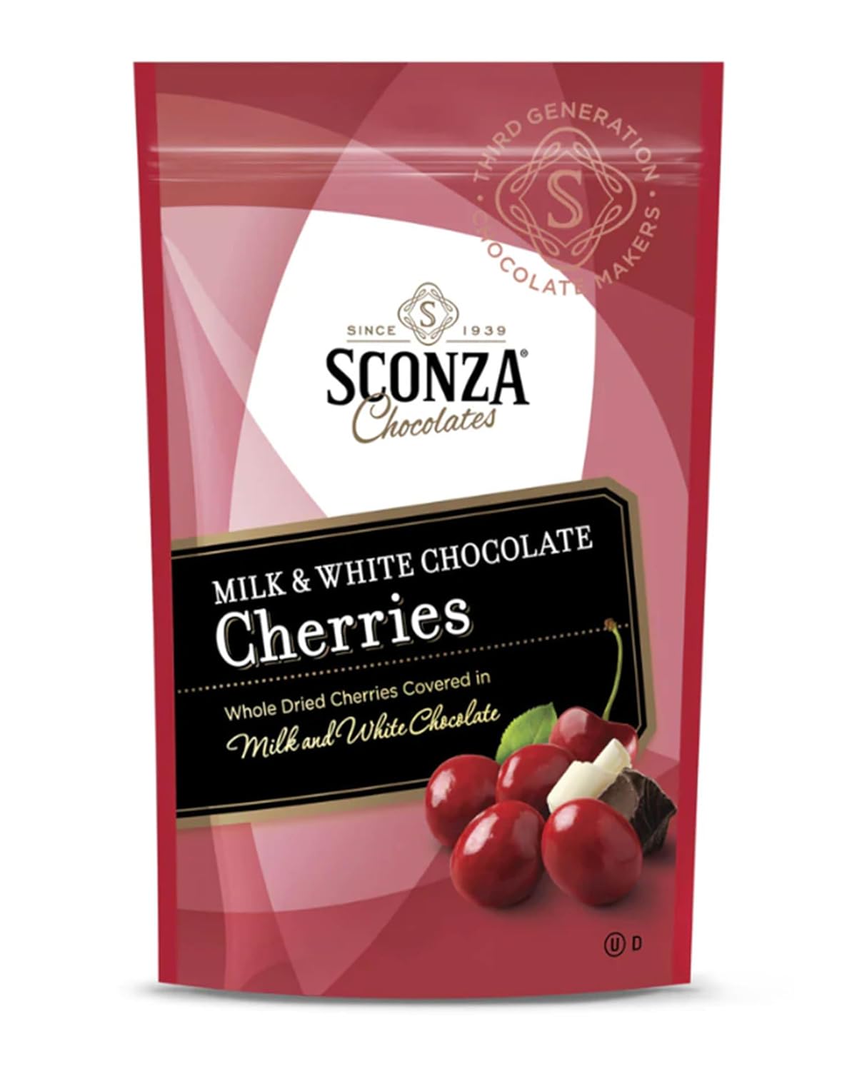 Chocolate Cherries | Sconza Milk Chocolate and White Chocolate Covered Whole Cherries 1 Pound (16 Ounce) By CandyKorner