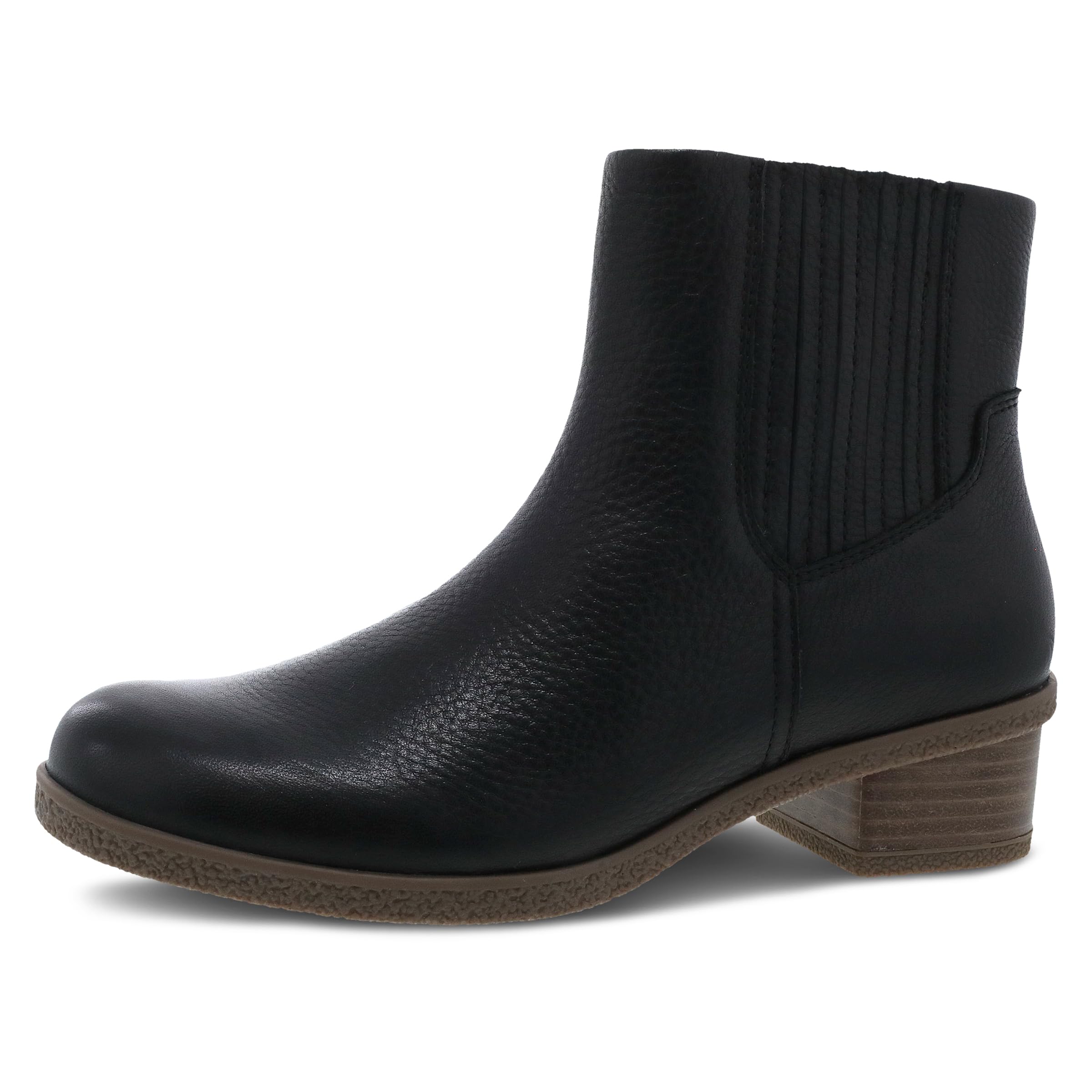 Dansko Daisie Chelsea Boot for Women - Waterproof Leather and Construction with Rubber Outsole and Leather Stacked Heel
