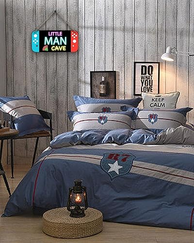Miniatura 5 de Letrero de madera de neón para consola de juegos, decoración colgante de cueva de hombre pequeño, decoración de pared para dormitorio y sala de