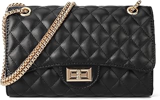 Quilted Crossbody Purse for Women Trendy Ladies Shoulder Bag with Chain ...