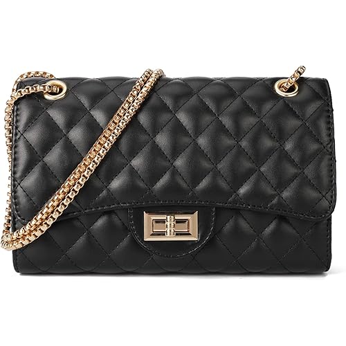Gladdon Quilted Crossbody Purse for Women Trendy Ladies Shoulder Bag with Chain Designer Purses
