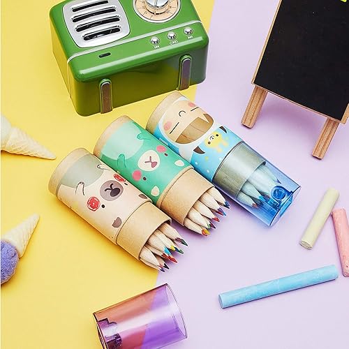 Miniatura 3 de Outus Mini lápices de colores de dibujo con sacapuntas, lápices portátiles en tubo para adultos, artistas, escritura, bocetos, regalos de Halloween