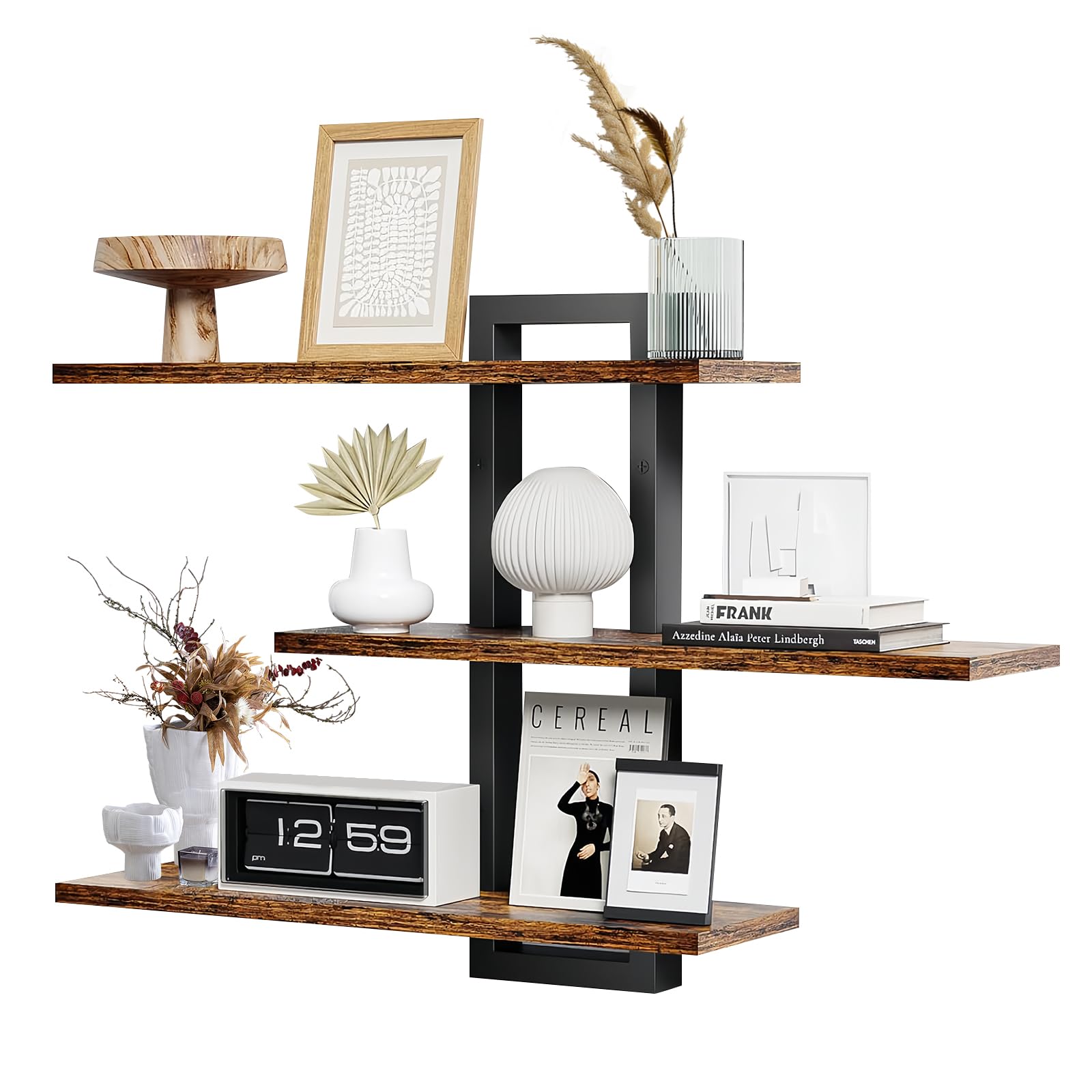 Amazon.co.jp: THCTYRP 壁用フローティングシェルフ 3段 木製 壁掛け棚