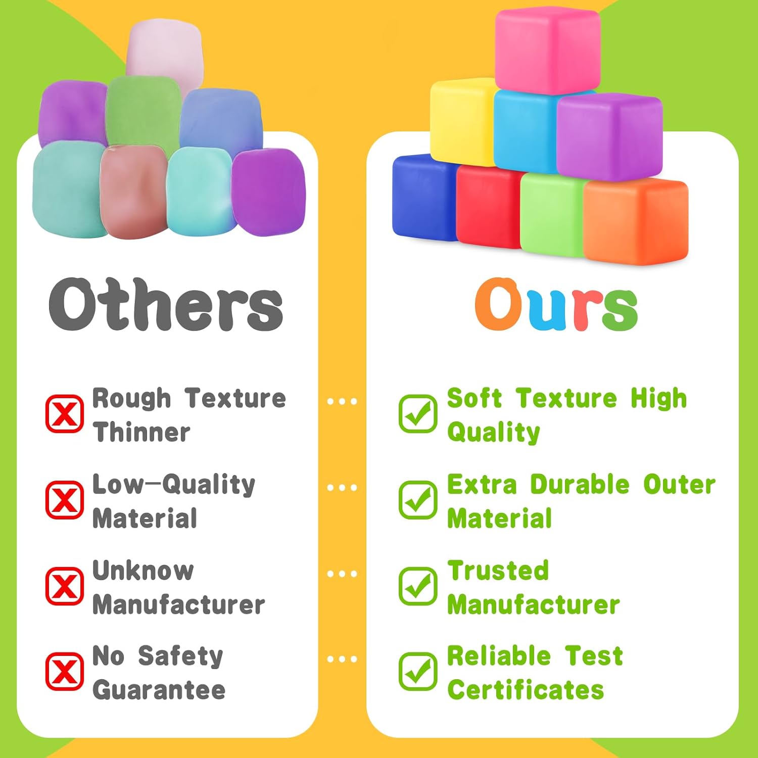 Slow Rising Stress Cube 30 Pack, Square Cube Fidget Ice Cube Stress Balls, Dough Stress Balls Soft Fidget Squishy Toys for Anxiety Relief, Pull Stretch Squishy Toy, Classroom Prize Box Toys (30PACK)