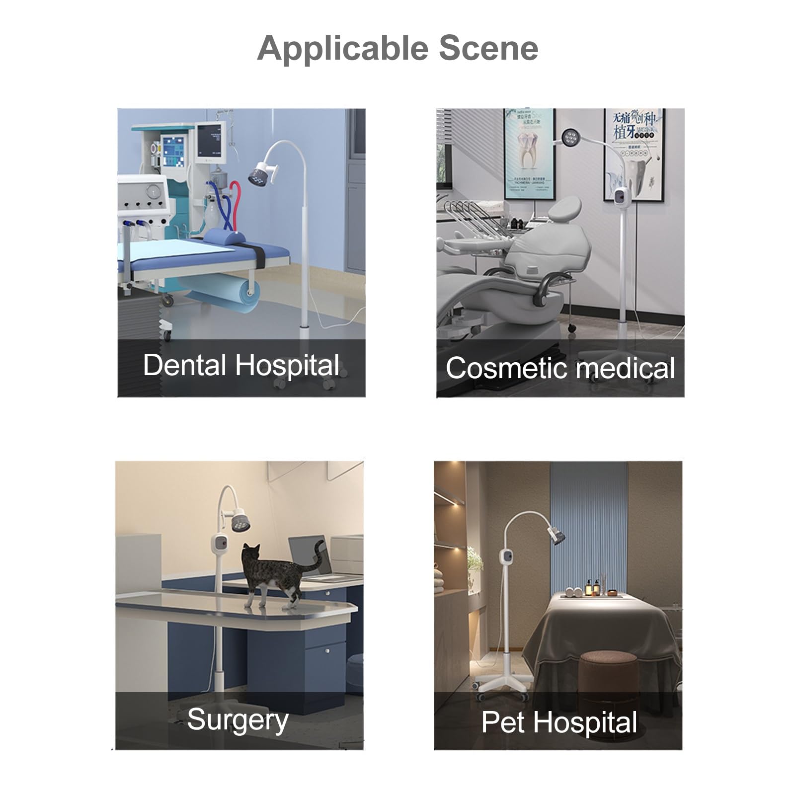 Lampada Mobile per Visita Ginecologica, Lampada da Visita Chirurgica LED, Lampada Scialitica Dimmerabile per Ginecologia, Ambulatorio, Stomatologia, Otorinolaringoiatria